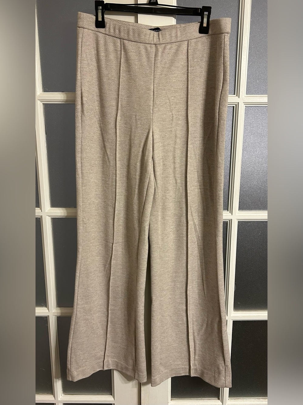 Jules & Leopold Beige Wide-Leg Knit Pants